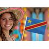 25 Pack Congo Handheld Small Flag,Mini Congolese Hand Held Miniature Stick Decor