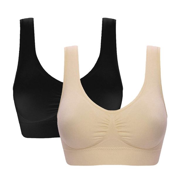 Women's Comfort Workout Sports Bra Low-Impact Activity Sleep Bras Pack of 2 L