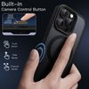 JETech iPhone 16 Pro Max 6.9" Magnetic Case Camera Control Capture Button Compatible with MagSafe Translucent Matte Back Thin Shockproof Cover (Black Titanium)