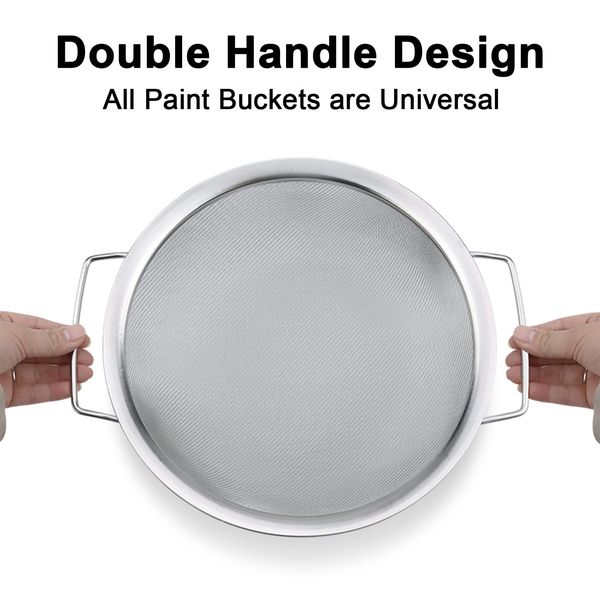 3 Pack Fine Mesh Paint Strainer 60 Mesh Stainless Steel Paint Filter Emulsion Honey Funnel Filter Cover Fits 5 Gallon Paint Bucket Filter Tool Insert Strains