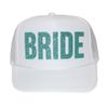 Classy Bride Bride Trucker Hat (White and Caribbean Glitter)