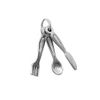 Sterling Silver Moveable Silverware Knife, Fork, Spoon Charm with Split Ring #2950