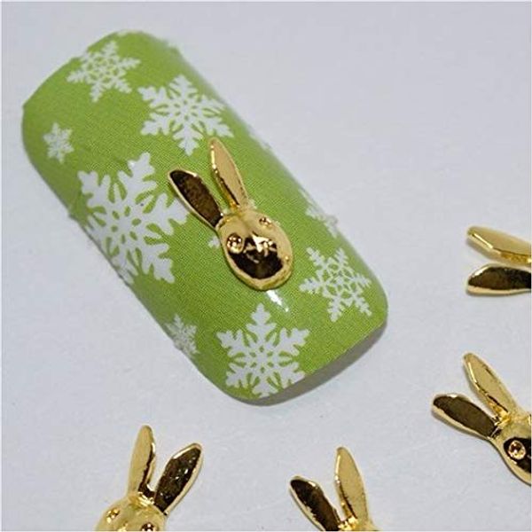 Beleshiny 10 psc New Rabbit 3D Nail Art Decorations,Alloy Nail Charms,Nails Rhinestones Nail Supplies Plus Nail Glue