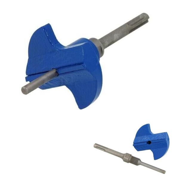 SDS Plus Electricians Circular Box Cutter Single Circle Socket Back 77mm Diameter, Blue