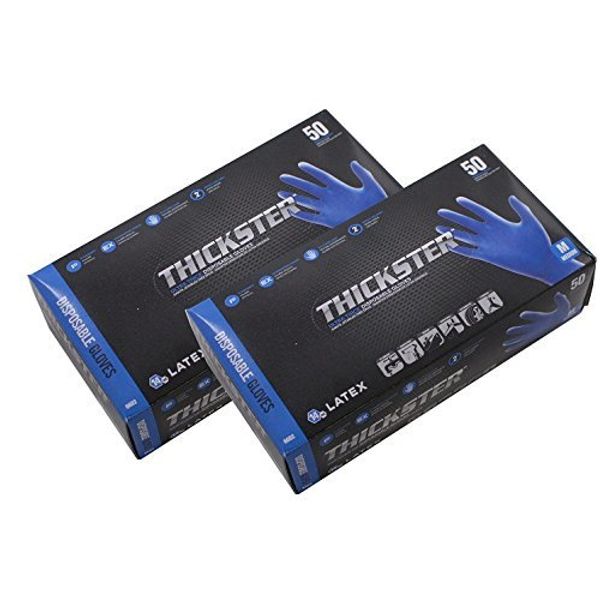 SAS 6602 (2 boxes) Thickster Textured Safety Latex Gloves, Medium