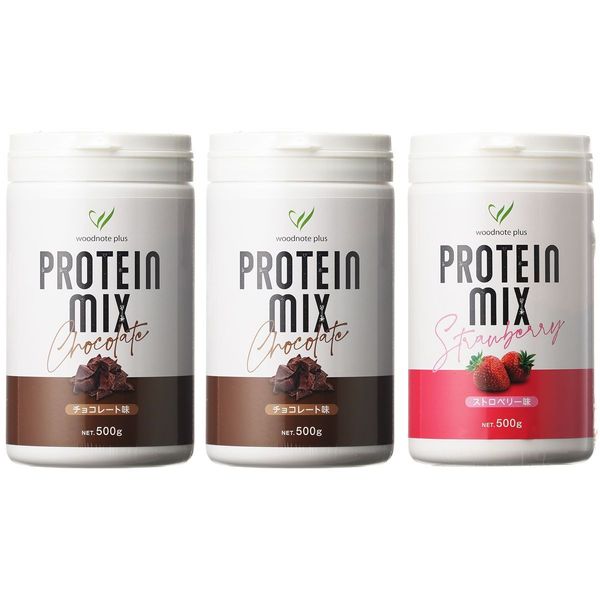 Woodnote Plus ★ Protein Mix 500g (2 chocolate bars and 1 strawberry bar) Protein