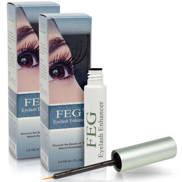 FEG Eyelash Rapid Eye Lash Growth Serum | For Lash and Brow | Creates Appearance of Longer & Darker Eyelashes | Eyelash Enhancing Serum to Help Lengthen, Thicken and Darken Your Lashes | 2 Pack