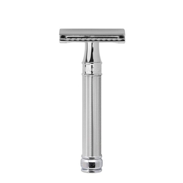 Edwin Jagger Double Edge Safety Razor With Long Handle (Blue) (Barley)