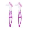 FILFEEL Denture Brush, 2pcs/Set, Specially Designed to Thorough Cleaning Dentures & Bridges