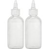 BRIGHTFROM Twist Top Applicator Bottles, Squeeze 4 OZ Empty Plastic Bottles, Refillable, Open/Close Nozzle - Multi Purpose (Pack of 2)