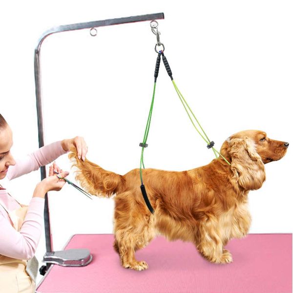 Felenny Pet Grooming Table Rope Pet Grooming Leash Neck and Haunch Holder Belly Strap Set For Pet Grooming Table Pet Grooming Loop, for Small/Medium Dogs (Yellow And Green)