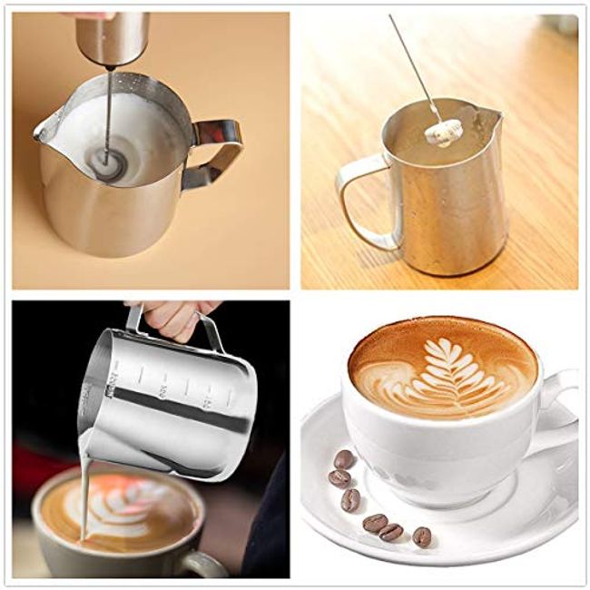 Portable Mini Drink Mixer Cappucino Maker Coffee Latter Milk Frother -  Silver 