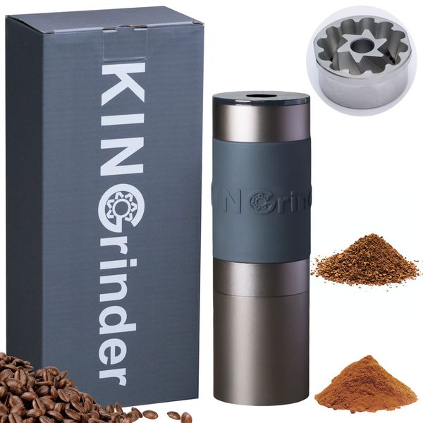 KINGrinder K2 Hand Grinding Coffee Grinder, 160 Levels of Internal Granularity Adjustment, Conical Metal Blade, Maximum Capacity 0.9 oz (25 g)