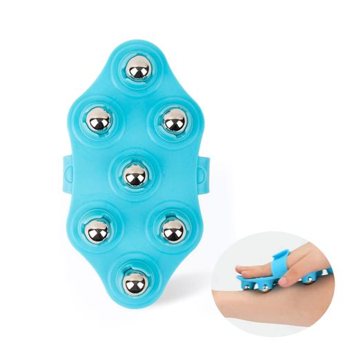 Massage Glove with Balls - Roller Ball Body Massage Glove, Portable Body Massager Massage Roller, Muscle Relax Slimming Body Massager, 7 x 360 Degree Rollers