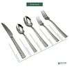 Elyon Hammered Reflective Silver 20-Piece Flatware Set Stainless Steel