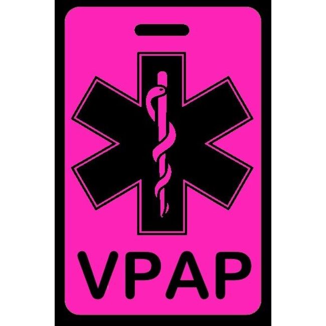 Hi-Viz Pink VPAP Carry-On Bag Tag - Sleep Apnea