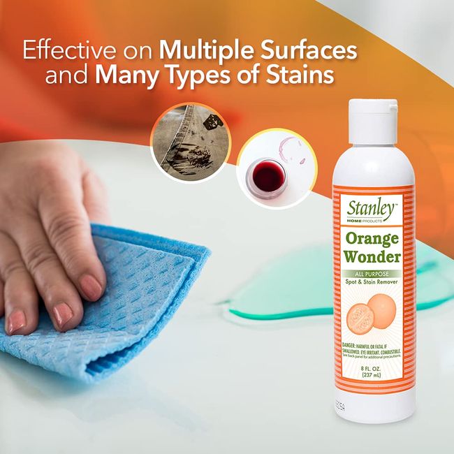 Stanley Home Products Orange Power Gel Pre Wash - Laundry Stain Remover -  Spot Treat Tough Stains Works Immediately Cleans and Deodorizes Fabrics