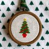 Christmas Cross Stitch Box Set - 4 Mini DIY Tree Decorations - Xmas Pudding, Tree, Present, Star