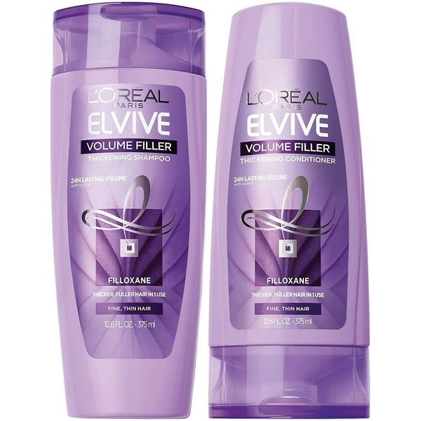 L'Oreal Paris Elvive Volume Filler Thickening Shampoo and Conditioner Set, 12.6 Ounce Each