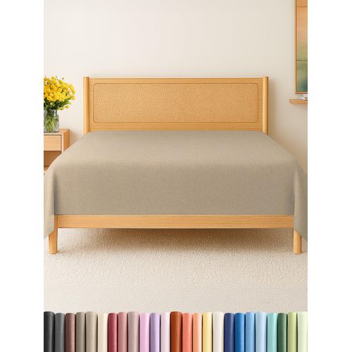 Twin Size Flat Sheet - Hotel Quality Top Flat Bed Sheet Only - Ultra-Soft, Comfy, Breathable & Cooling - Fade & Wrinkle Free - Easy-Care, Stain & Shrink Resistant Bedding - Oeko-Tex - Heathered Beige