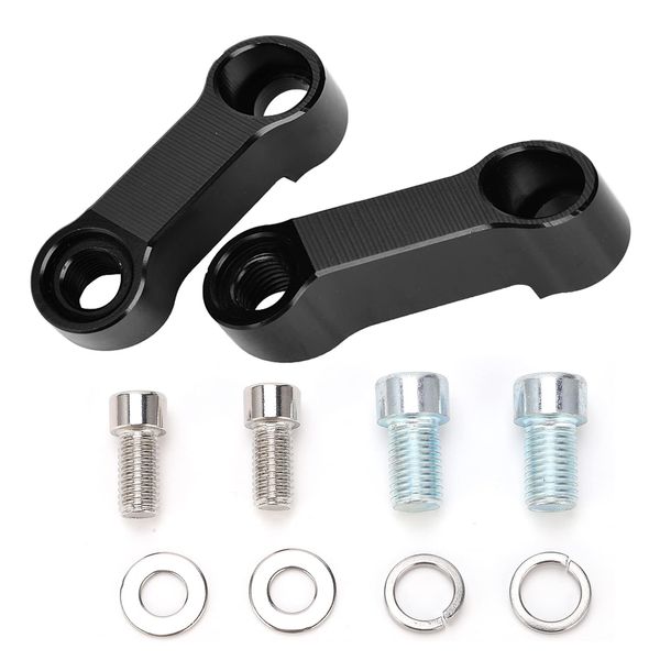 Joyzan Motorcycle Mirror Extenders, Aluminum Alloy Rearview Adapter Rear View Mount Extension Riser Handlebar Extend Kit M10 M8 Mounting Apertures Modification Scooters Sportbikes Dual Sport 1 Pair