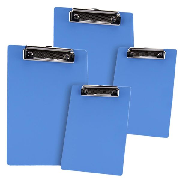 DIKACA 4pcs Folder Note Pads Mini Clipboard Storage Clipboard Paper Document Clipboards Training Clipboard Binders Clip Board Clipboard with Storage Clipboard with Zipper Pouch Abs Blue