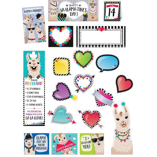 Creative Teaching Press Bold & Bright Happy Va-Llama-Tine's Day Mini Bulletin Board, CTP (3117)