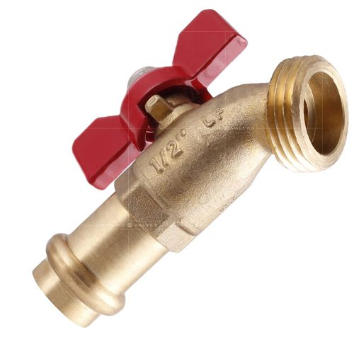 Midline Valve 12CECUS-OM-5 Quarter Turn Boiler Drain Valve; 1/2'' Press Inlet x 3/4'' MHT Outlet; Forged Brass (Pack Of 5)