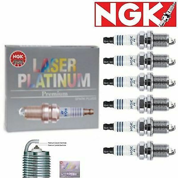 6 Pcs Laser Platinum Spark Plugs NGK for 1992-1993 Toyota Camry 3.0L V6 Kit