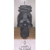 Black & Grey Marble Skull with Rose Candle - Made with Soywax