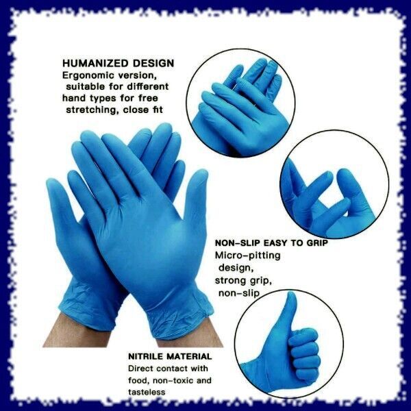 1000 BULK SMALL 4m NITRILE Disposable Blue Medical Exam Gloves Latex Powder Free