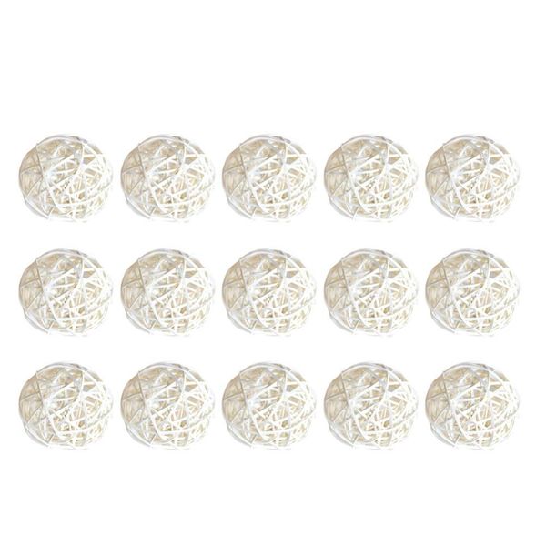 EXCEART 15pcs Rattan Wicker Balls DIY Vase Bowl Filler Ornaments Aroma Dffuser Balls for Wedding Home Hanging Decoration Table Confetti 5cm (White)