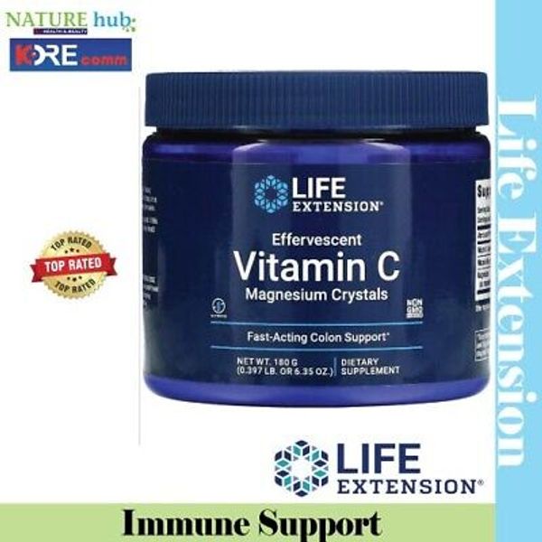 Life Extension, Effervescent Vitamin C, Magnesium Crystals, 6.35 oz (180 g)