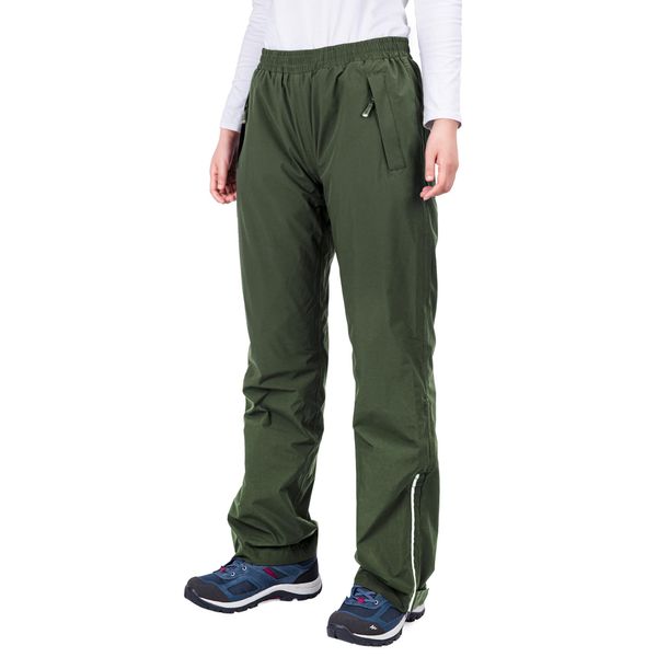 33,000ft Women's Waterproof Trousers Lightweight Rain Overtrousers Ladies Mesh Lined Windproof Rain Pants for Outdoor Fishing Hiking Rainwear Short Leg Army Green 8