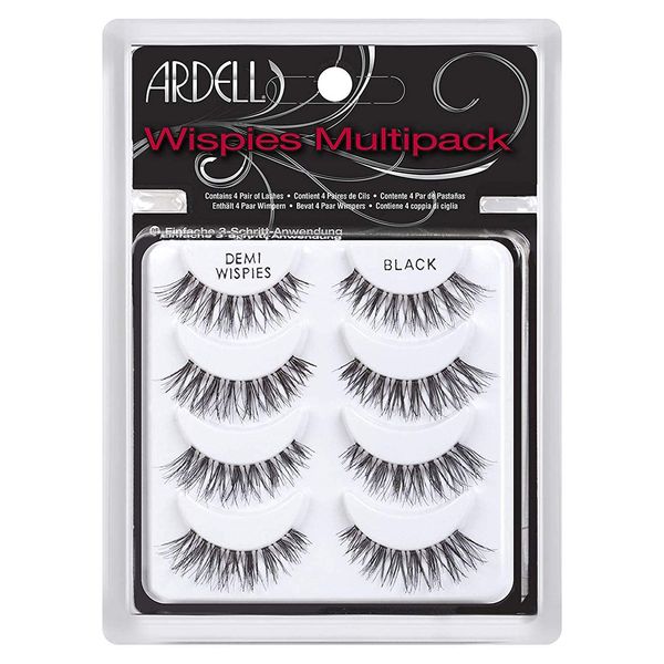 Ardell False Eyelashes Demi Wispies Black, 1 pack (6 pairs per pack)