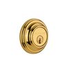 Nostalgic Warehouse Classic Rosette Double Cylinder Deadbolt, Unlacquered Brass