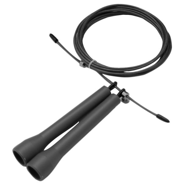 DA VINCI Black Ultra Speed 10 Ft Adjustable Cable Jump Rope, Super Fast for Double Unders