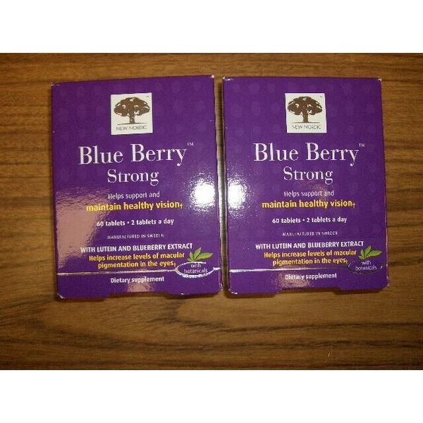 2 Boxes Nordic BLUE BERRY STRONG for Healthy Vision 60 Tablets each box 7/2025