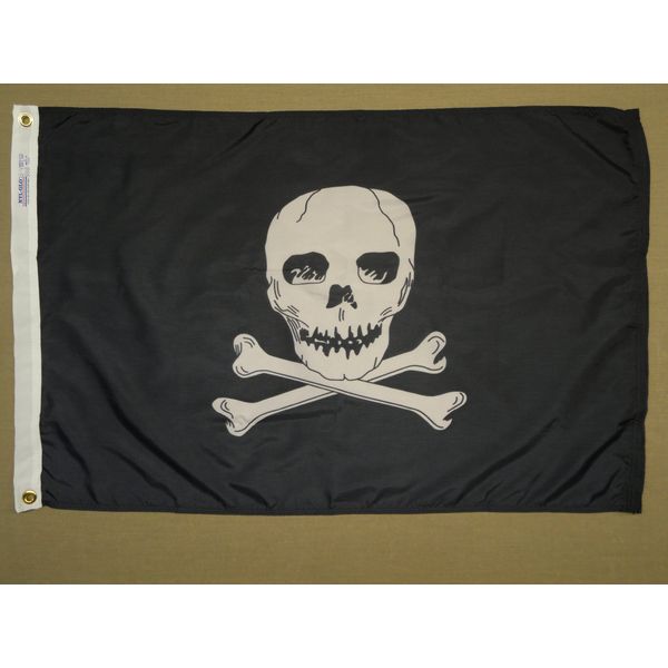 Annin Flagmakers 379370 Jolly Roger 2x3 ft. Nylon Dyed Design Flag, 100% Made in USA