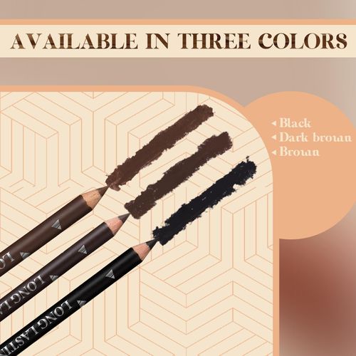 6 Pack Eyebrow And Eyeliner Pencil Set, Waterproof Brow And Eye Liner Pencils, Long-Lasting Smudge-Proof Makeup For Defined Brows And Precise Eye Lines (Black，Light Brown，Dark Brown)