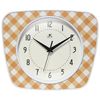 Infinity Instruments LTD. Plaid Trapezium Wall Clock, Orange, 9.25" x 10.875"