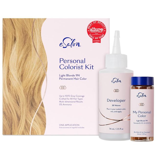 eSalon Personal Colorist Kit- Light Blonde 9N Permanent Hair Color-9N, 02/2024