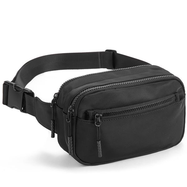 Telena Fanny Packs for Women Men Fashionable Cross Body Belt Bag with Adjustable Straps Black