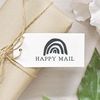 Rainbow Happy Mail Rubber Stamp (Small 5 x 3cm)