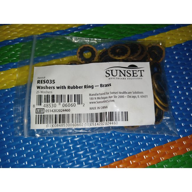 25pk SunSET Oxygen Regulator Yoke Washer Seals **NEW