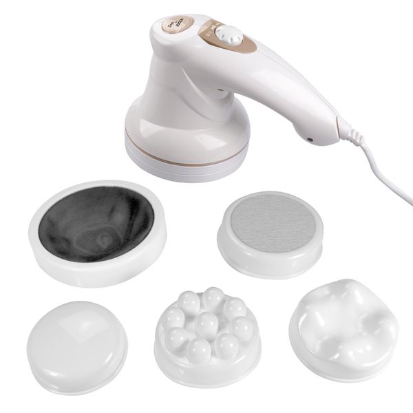 JOCCA - Anti-Cellulite and Decontraction Body Massager | 5 Interchangeable Heads | Vibration Mode | Ideal for the Whole Body | Muscle Relief
