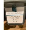 Lasagna Trio Pan Kitchen Bakeware Nonstick Coating Lasagna Baking Pan Silver