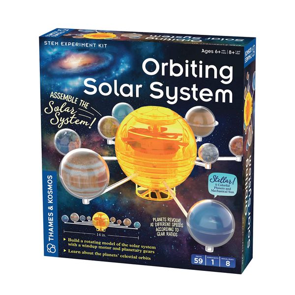 Thames & Kosmos Orbiting Solar System STEM Kit | Build a Rotating Solar System Model | Planets Revolve Using a Windup Motor | Explore Gear Ratios | Science Fairs | Difficulty Level: Intermediate Small