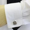 Black Butterfly Oyster X X Silver Natural Shell Square Cufflinks