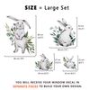 Dizzy Duck 4 Pcs Easter Bunny Window Cling Decals Decoration - Easter Rabbit Window Stickers Reusable - Large